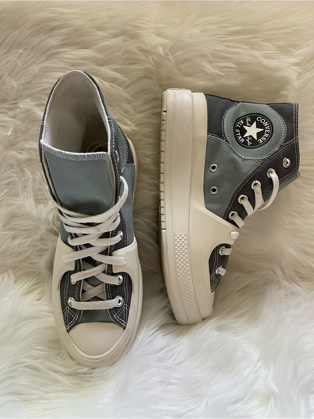 Converse Chuck Taylor All Star Hi Construct Grey Canvas Sneakers Mens 8/ W 9.5
